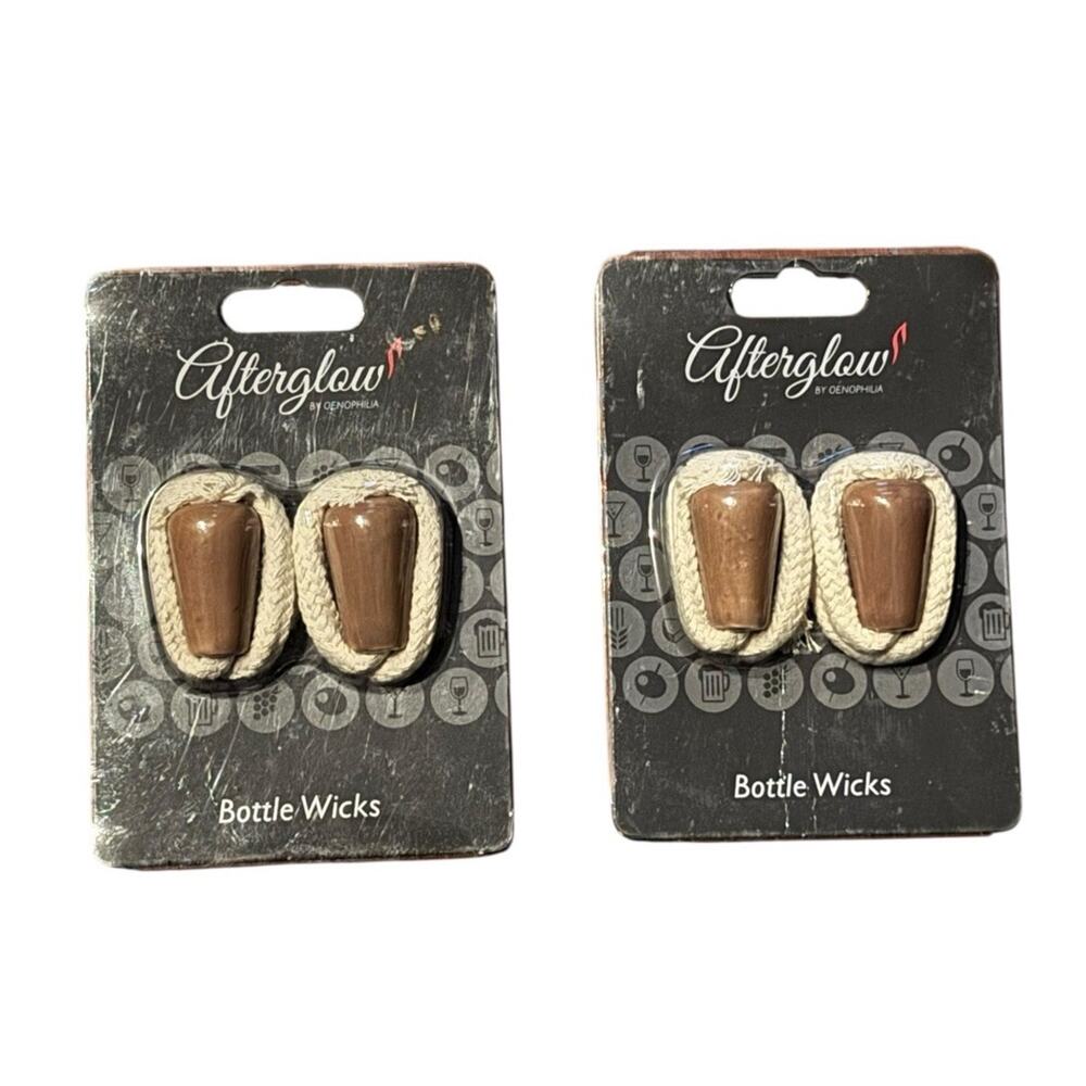 Oenophilia Afterglow Bottle Wicks DYI‎ Oil Candle Converter Lot of 2 (4 Wicks)